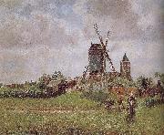 Camille Pissarro Belgium, a large windmill oil painting artist